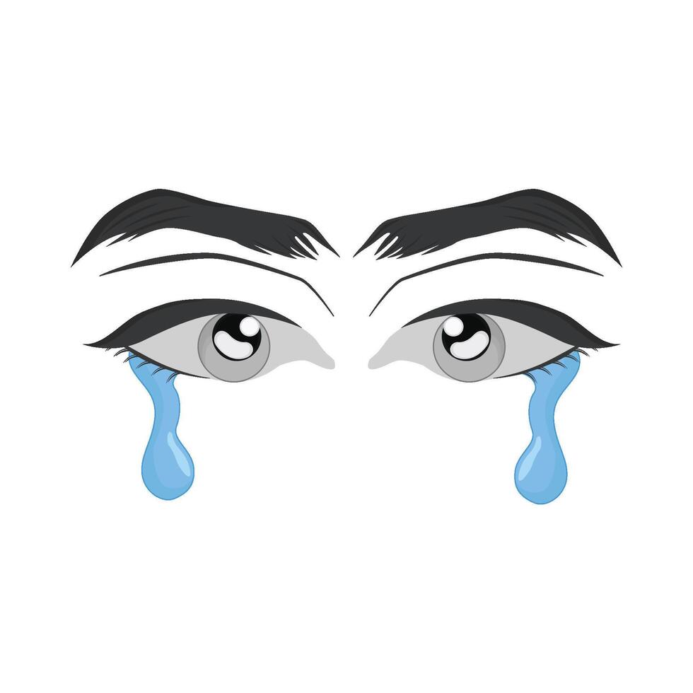 illustration of crying eye vector