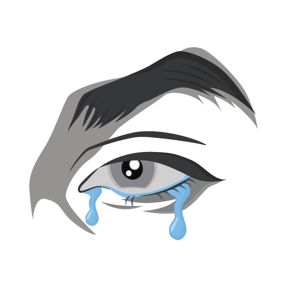 ilustración de llorando ojo vector