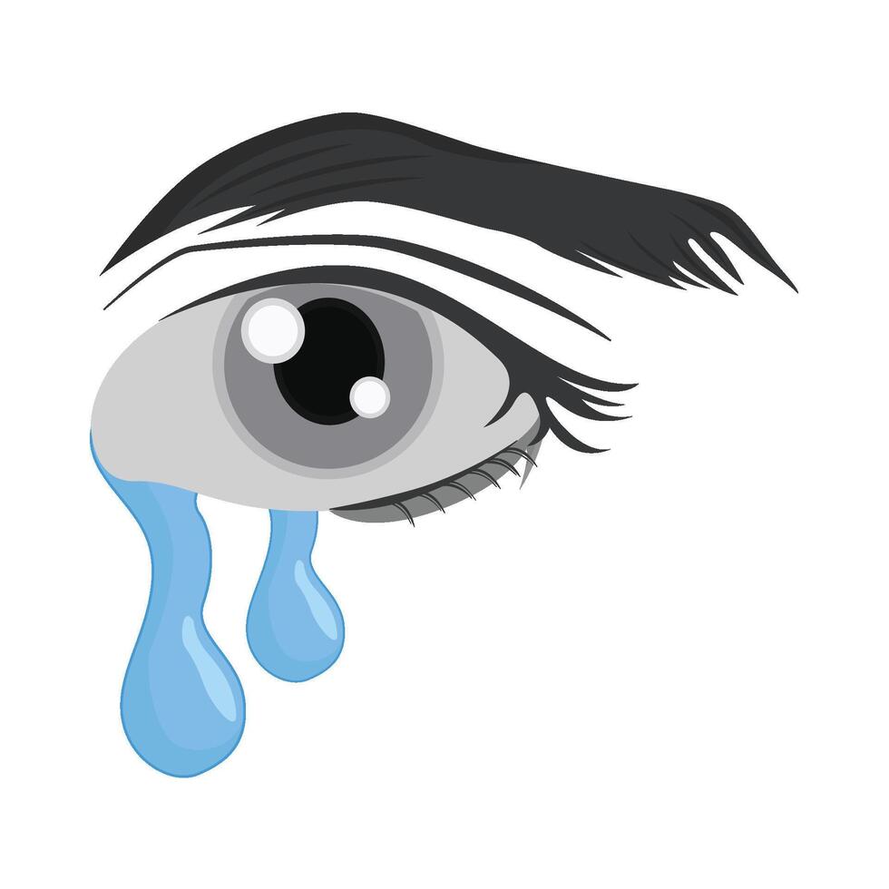 illustration of crying eye vector