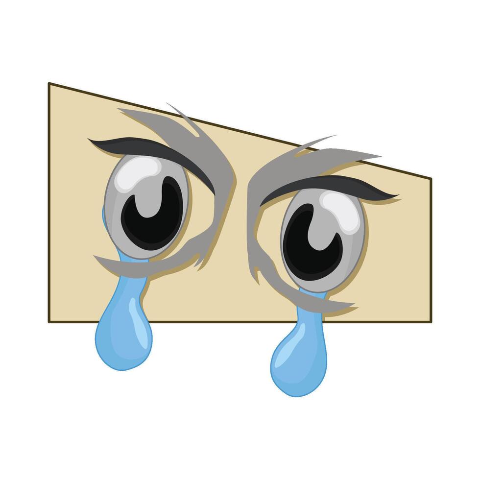 illustration of crying eye vector