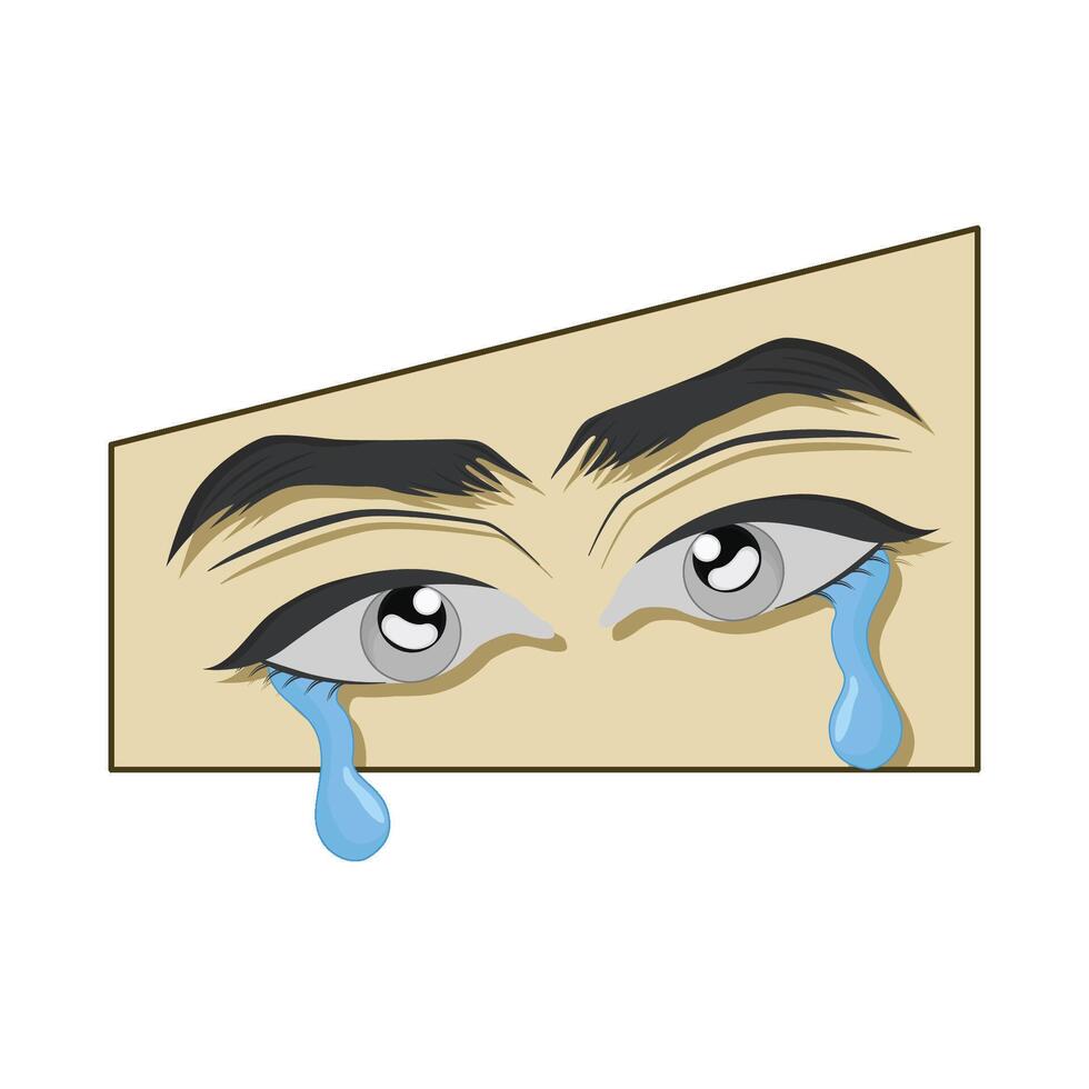 illustration of crying eye vector