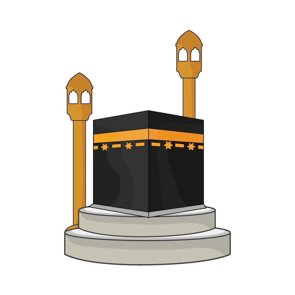 ilustración de kaaba vector