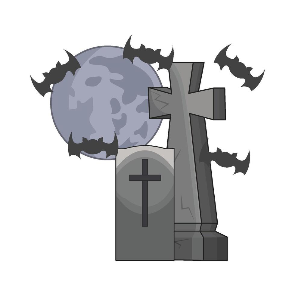 ilustración de cementerio vector