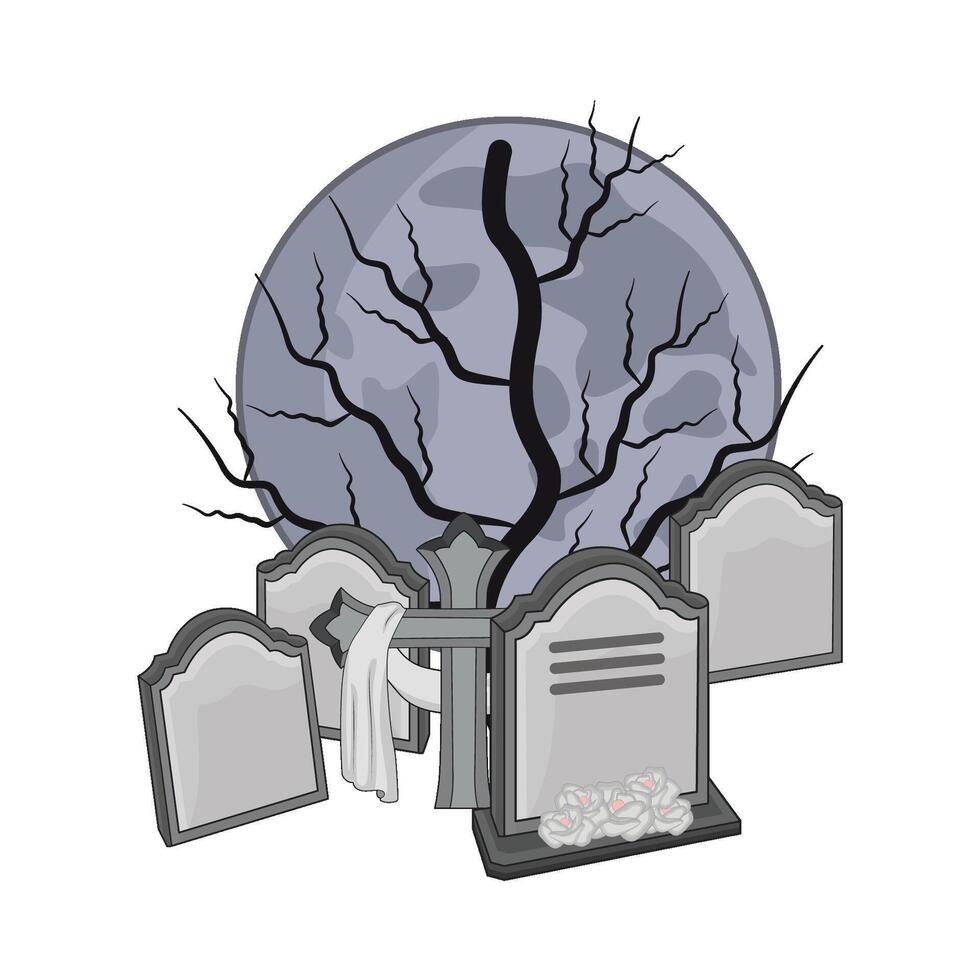 ilustración de cementerio vector