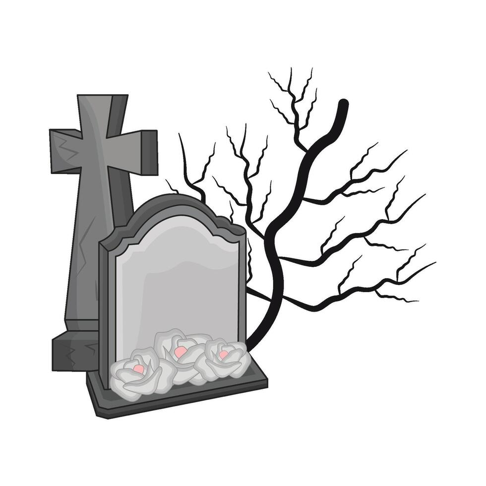 illustration of grave vector