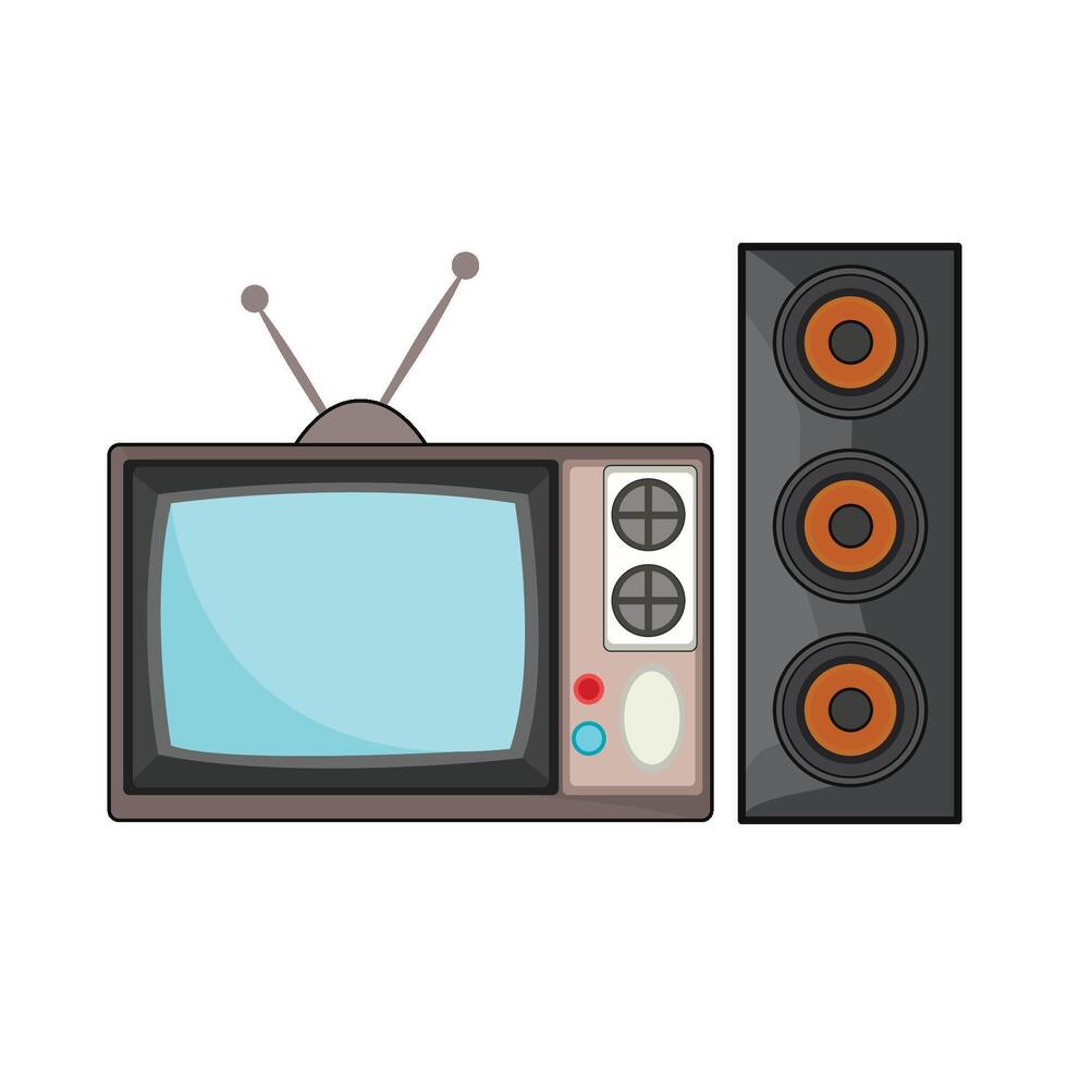 illustration of television and speaker vector