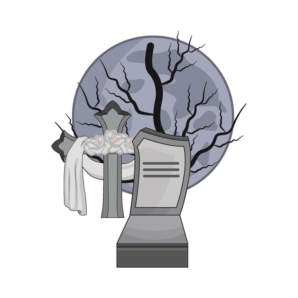 illustration of graveyard vector