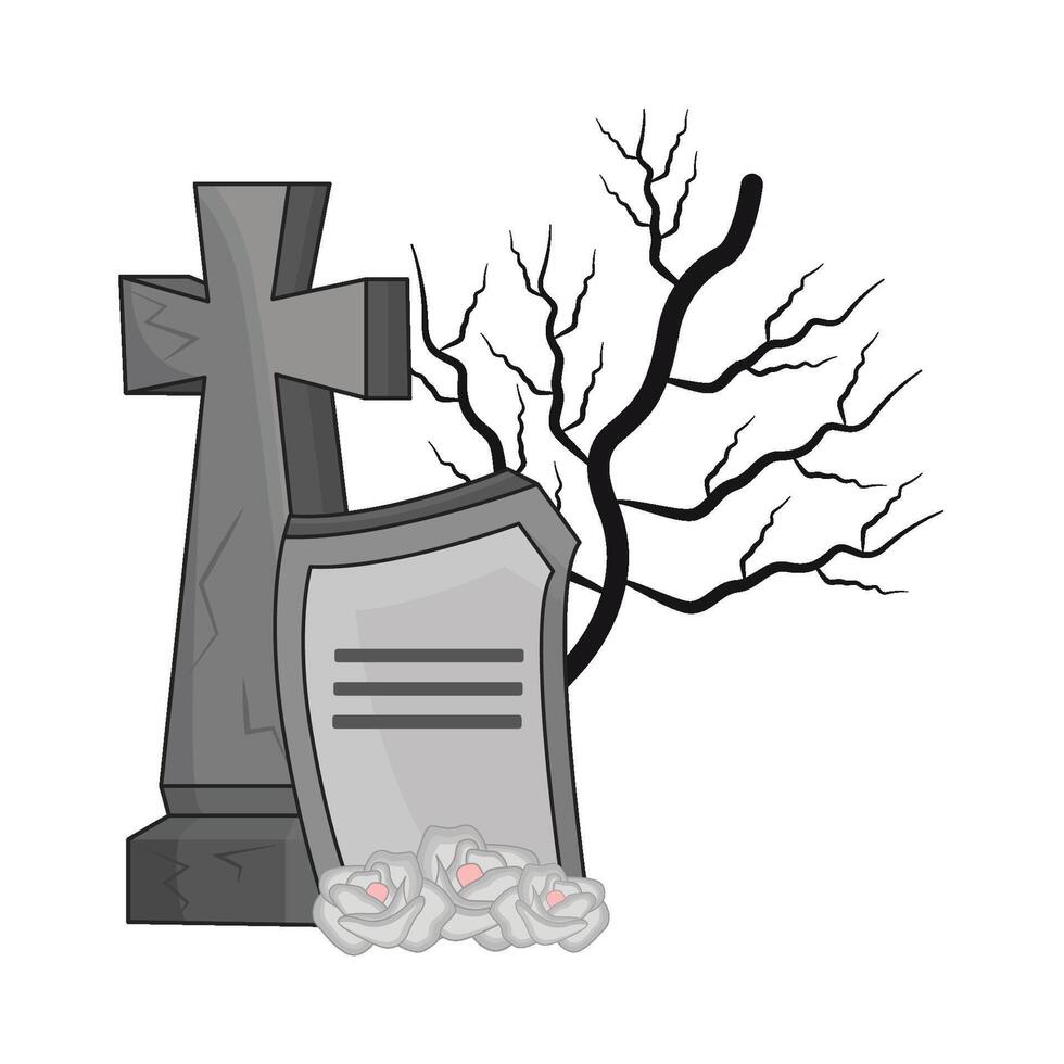 illustration of grave vector