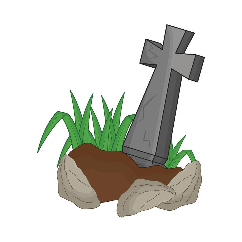 illustration of grave cross vector