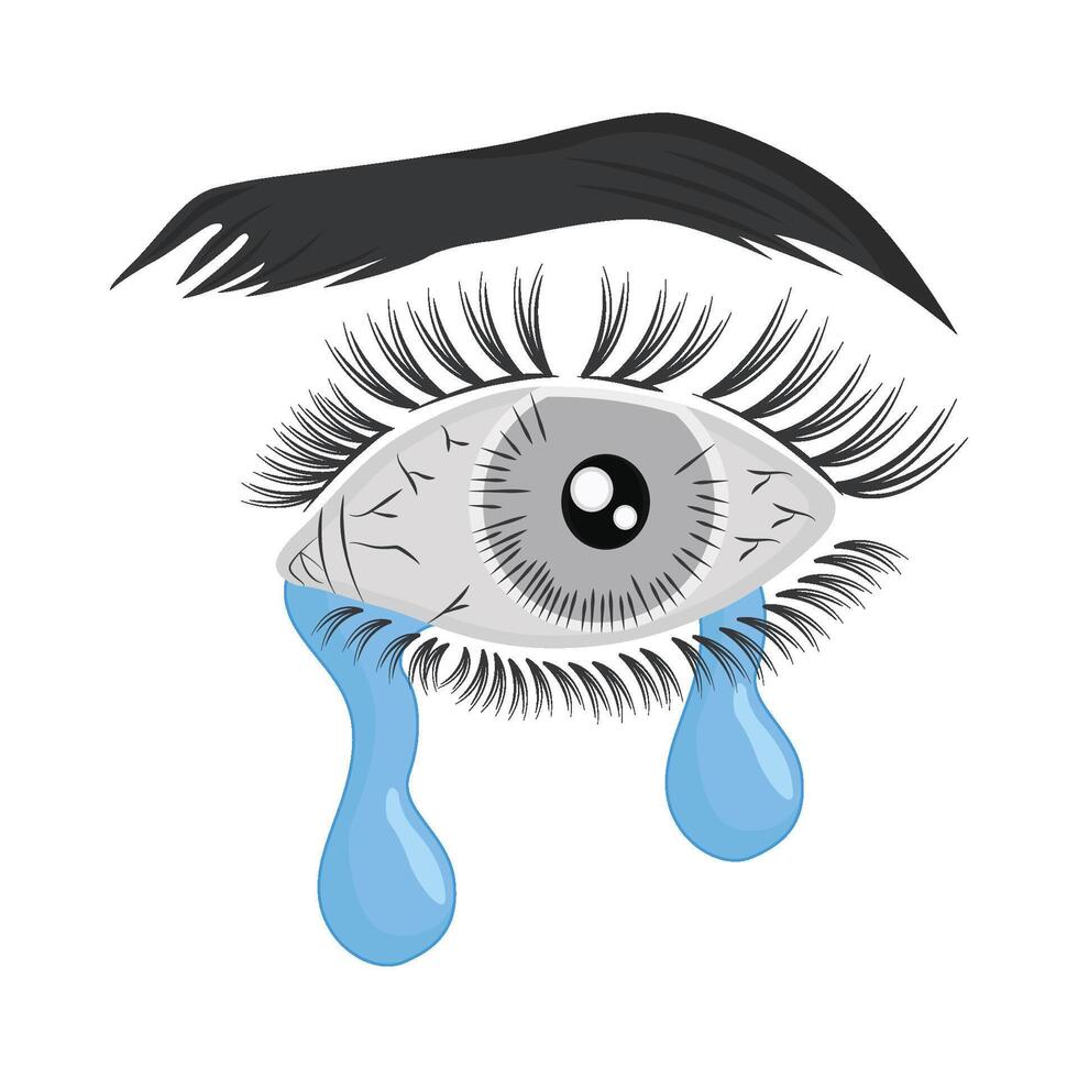 illustration of crying eye vector