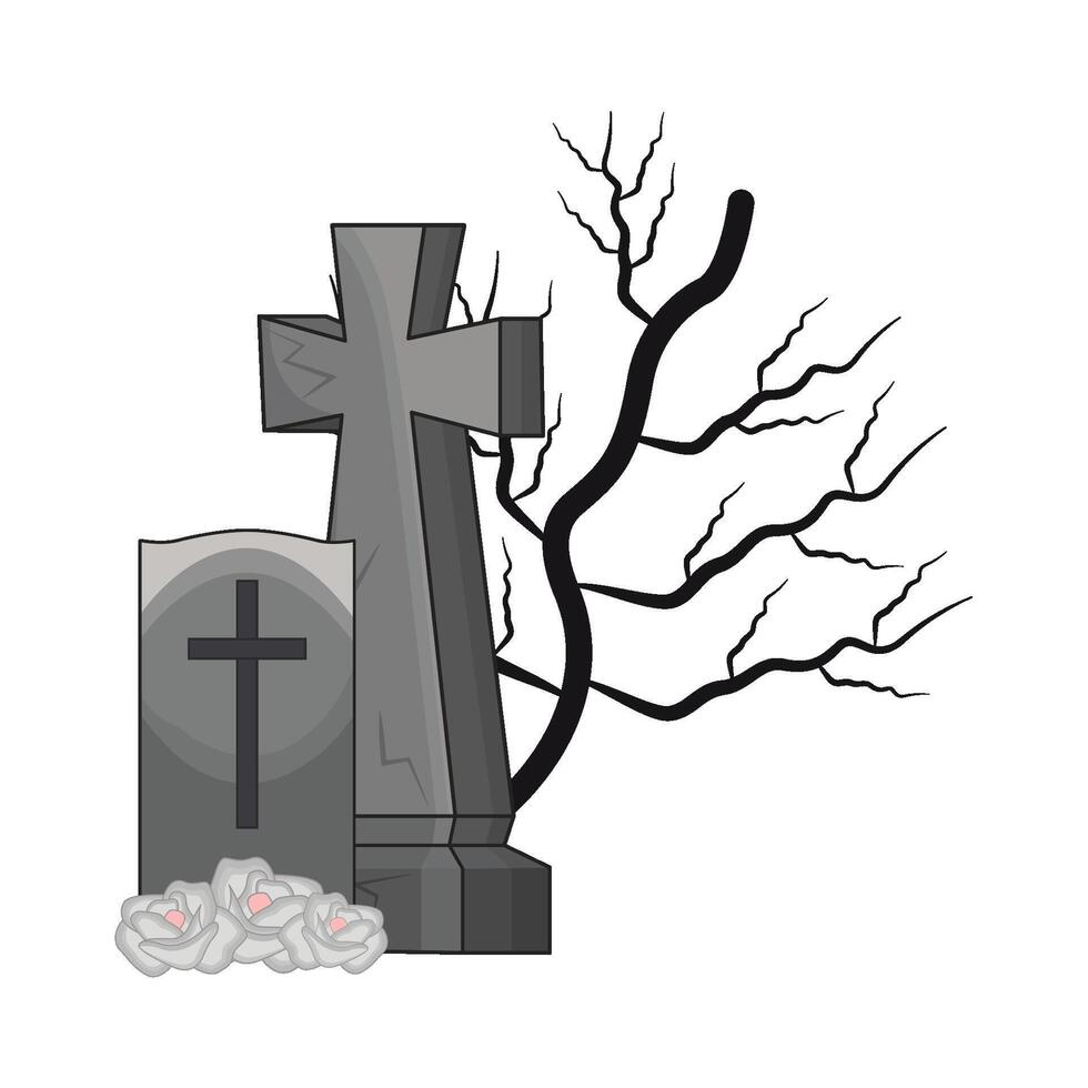 illustration of grave vector