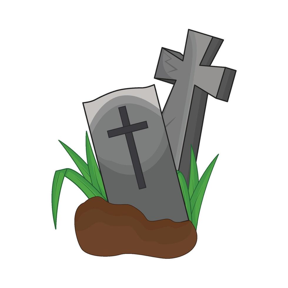 illustration of grave vector