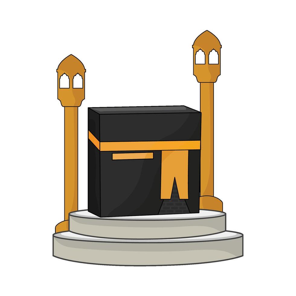 ilustración de kaaba vector