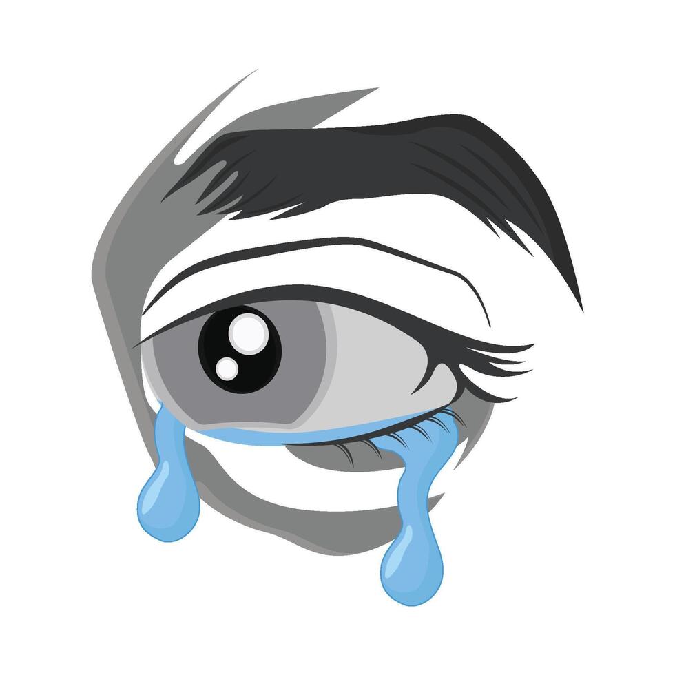 ilustración de llorando ojo vector