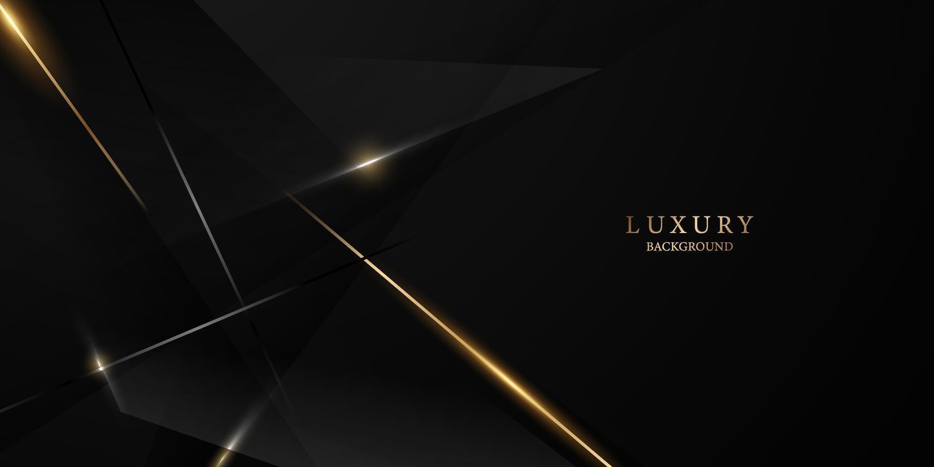 Abstract modern design black background with luxury golden elements illustration. vector