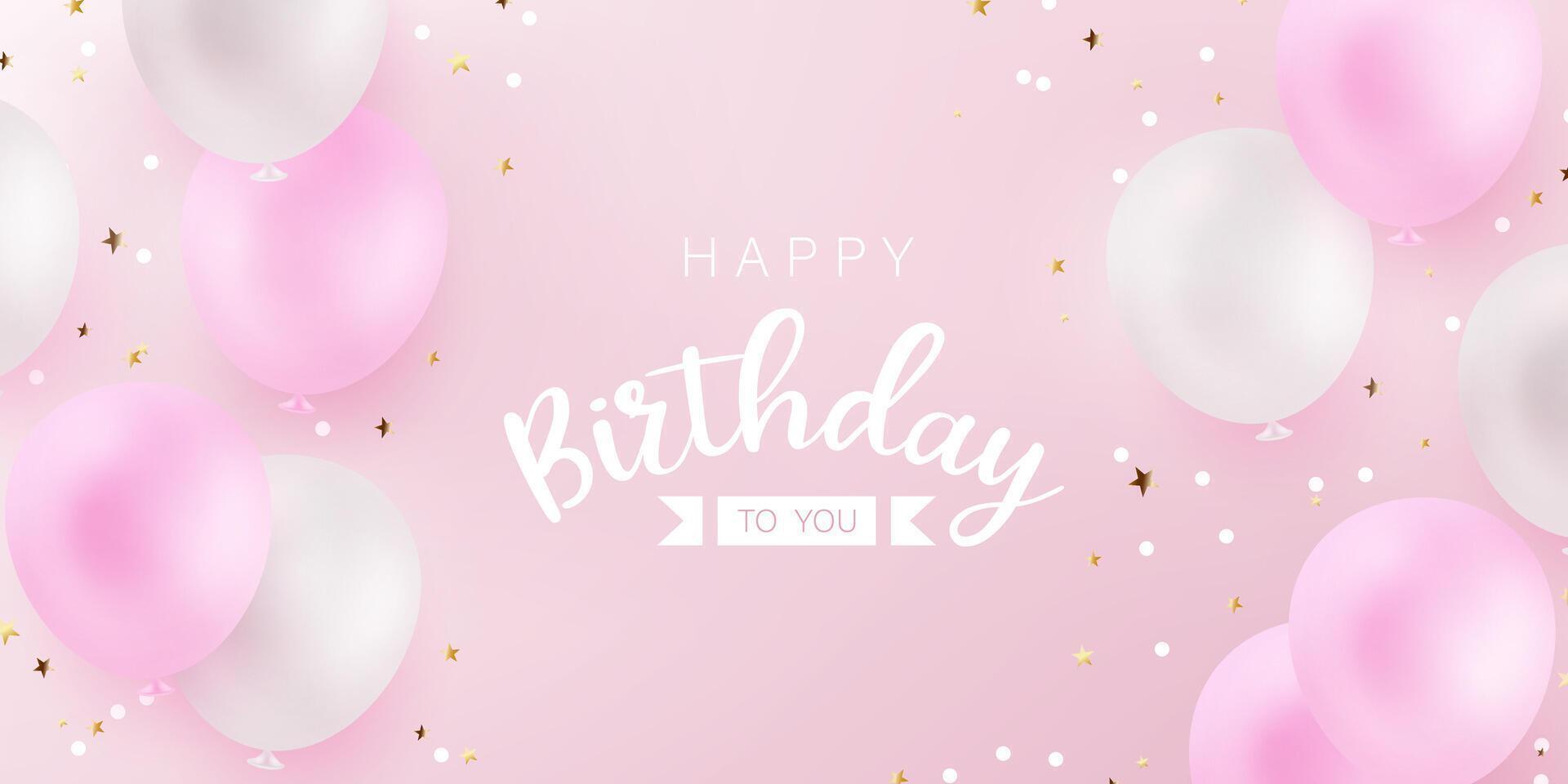 Celebrate your birthday background with beautiful balloons illustration. vector