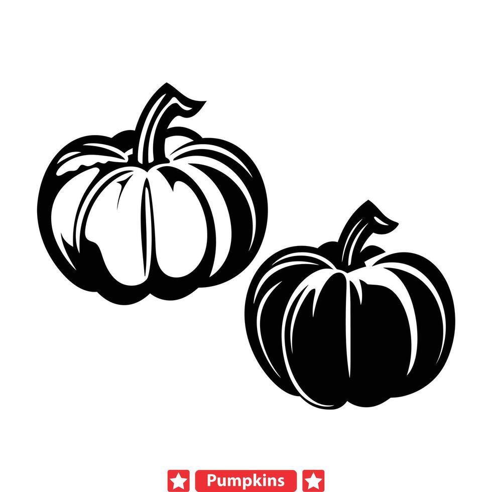 calabaza parche paraíso idílico siluetas para otoño inspirado imágenes vector