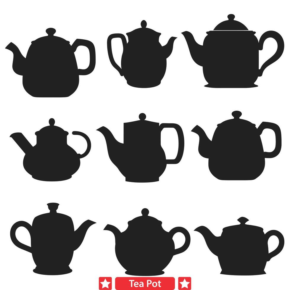 artístico té maceta colección arte tu Perfecto diseños vector