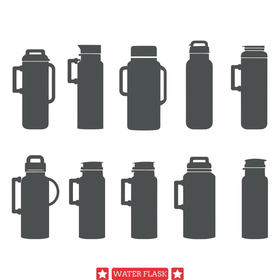 Stay Cool, Stay Hydrated Dive into Our Water Flask Collection vector