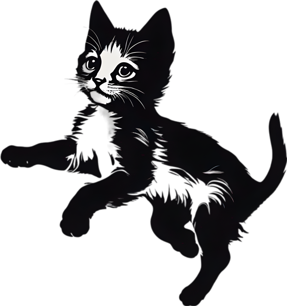 Close-up painting of a cute kitten. Ai Generate png