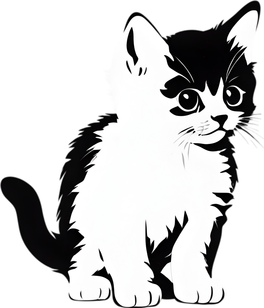 Close-up painting of a cute kitten. Ai Generate png