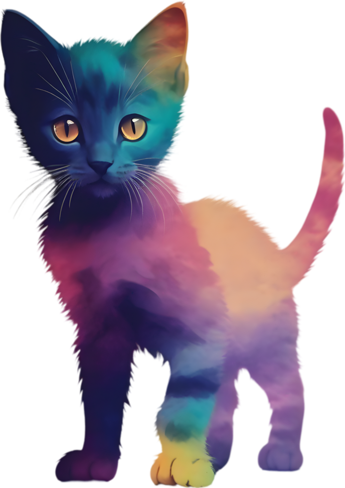 Close-up painting of a cute kitten. Ai Generate png