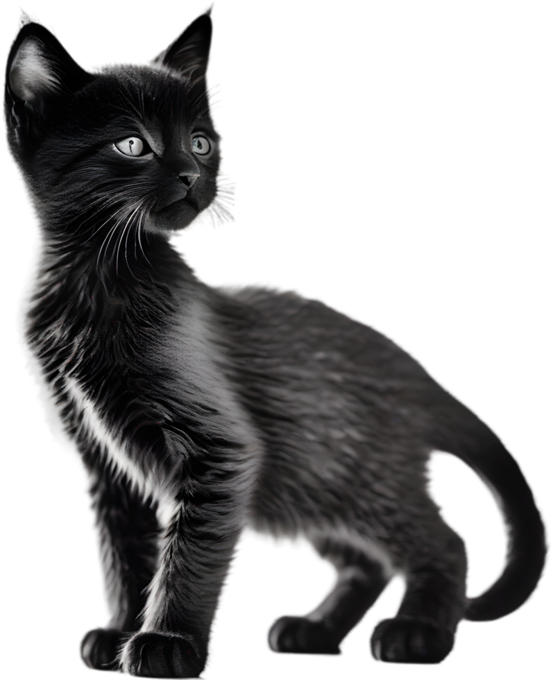 Close-up painting of a cute kitten. Ai Generate png