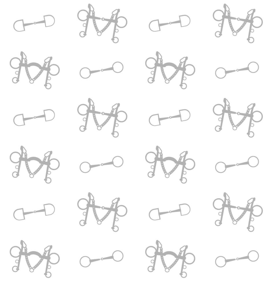equestrian seamless pattern of horse bits vector