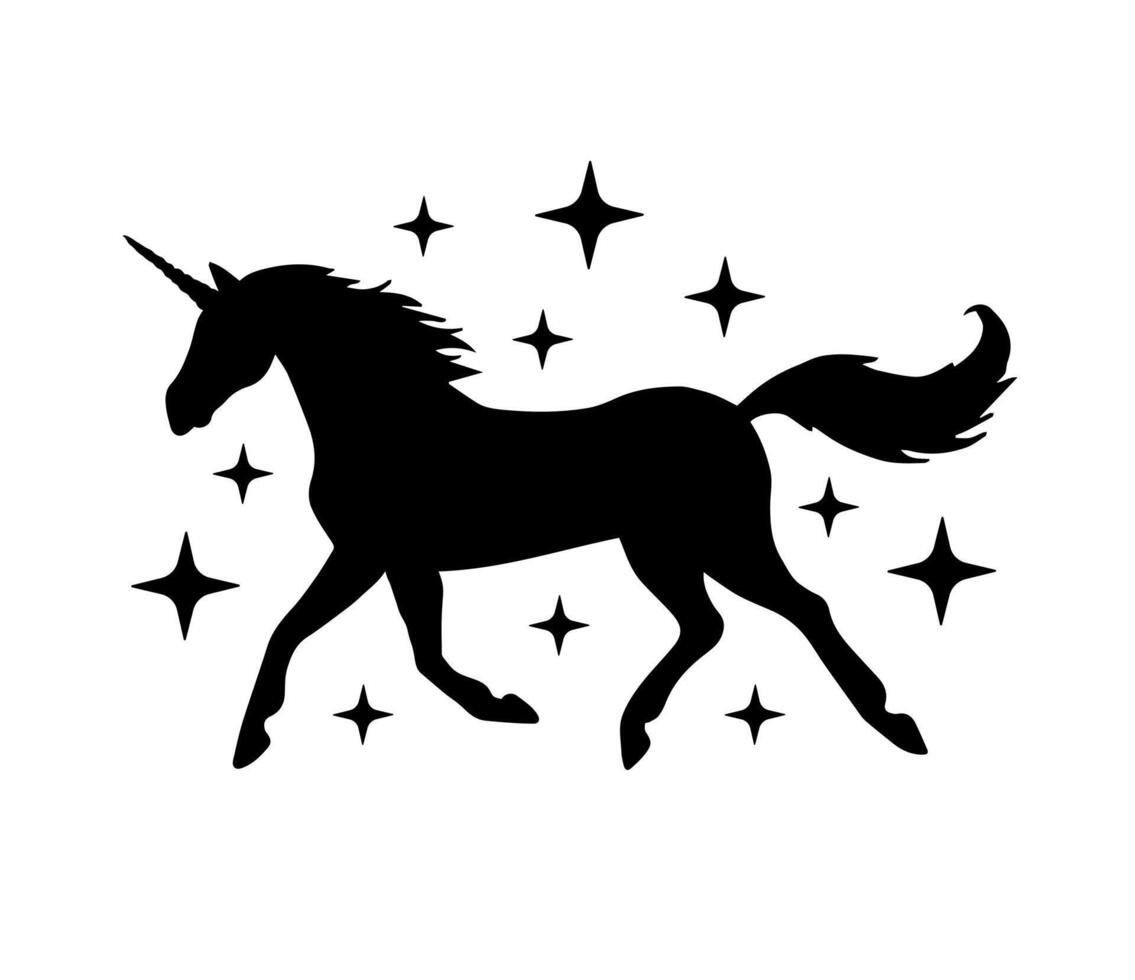 flat unicorn silhouette vector