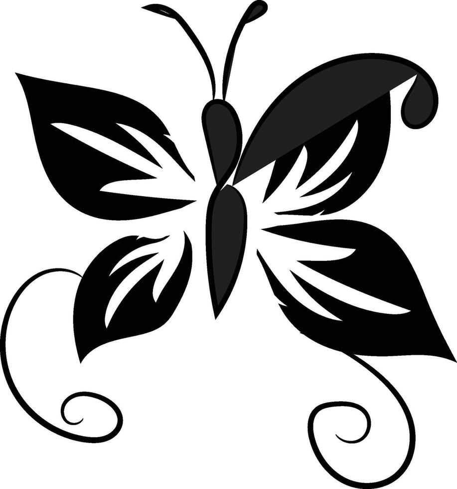 Butterfly outline with drawn vector