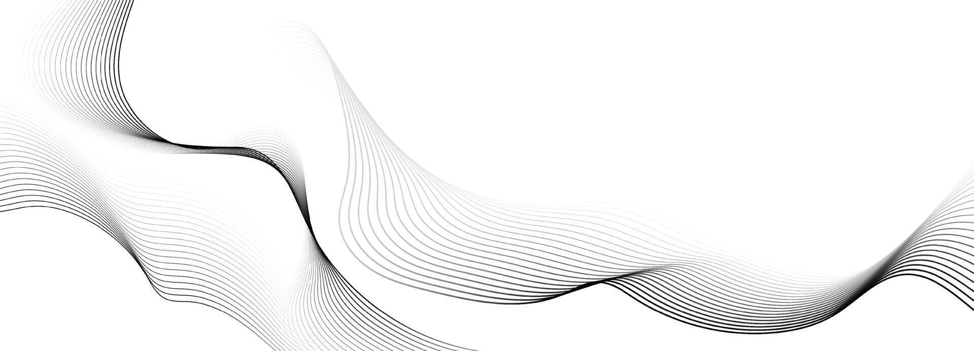 Abstract flowing lines wave. Digital future technology concept. vector