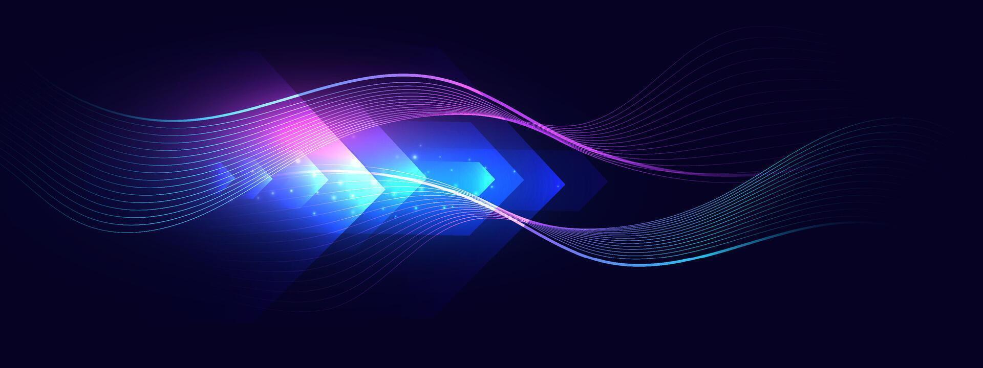 Abstract futuristic background with glowing light effect vector