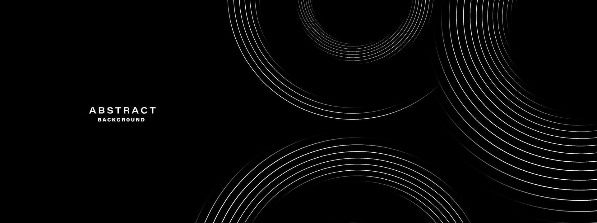 Black abstract background with spiral shapes. Technology futuristic template. vector