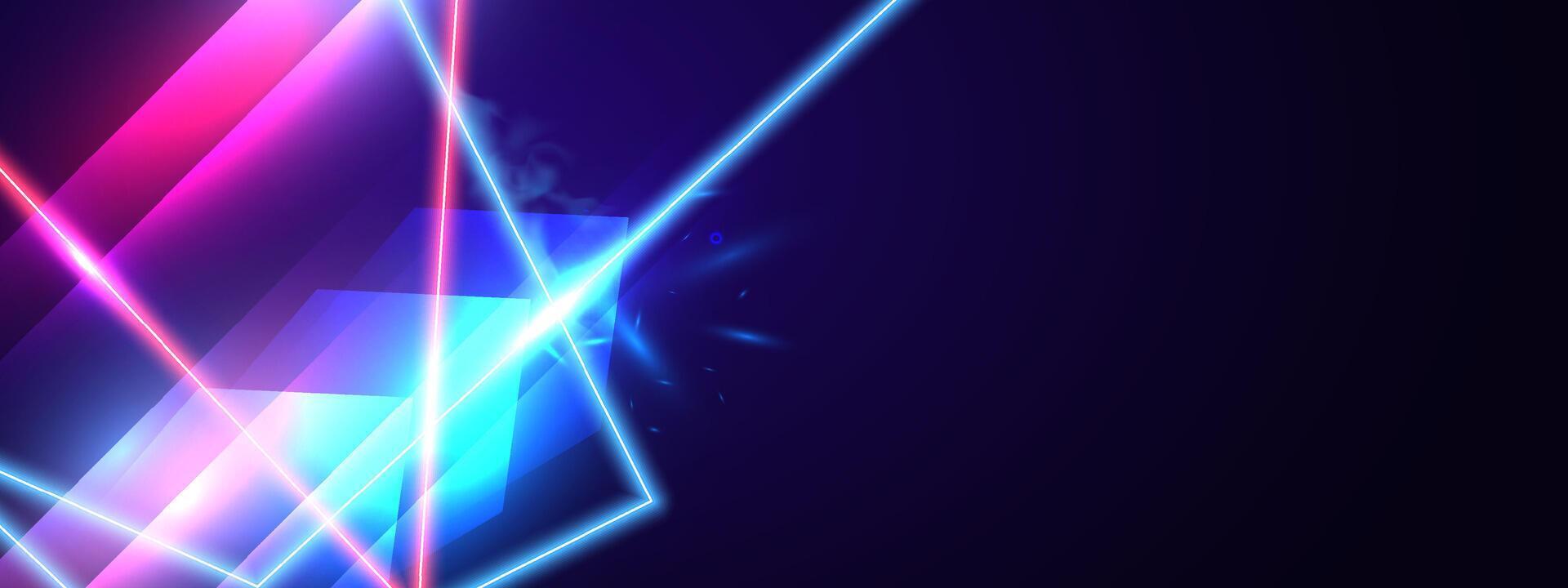 Fondo abstracto de luces de neón que brilla intensamente vector