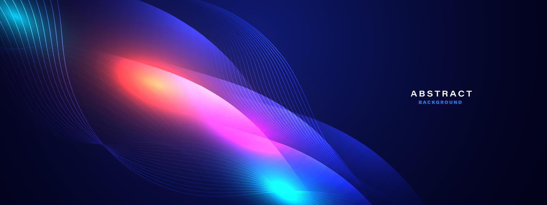 Abstract futuristic blue background with glowing light effect vector