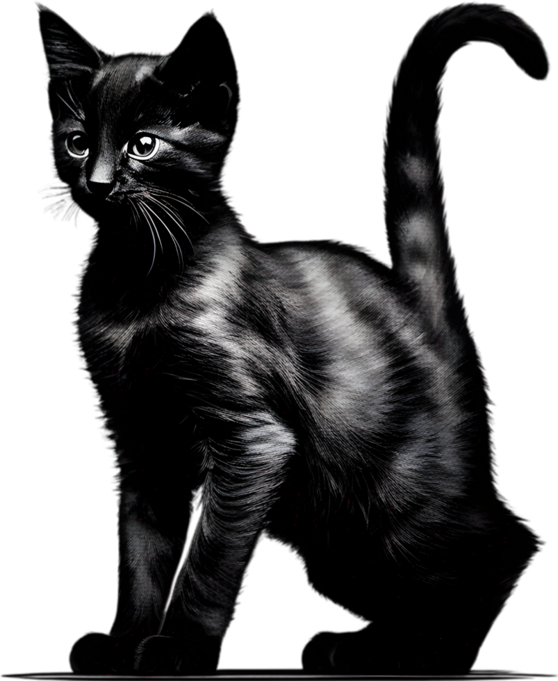 Close-up painting of a cute kitten. Ai Generate png