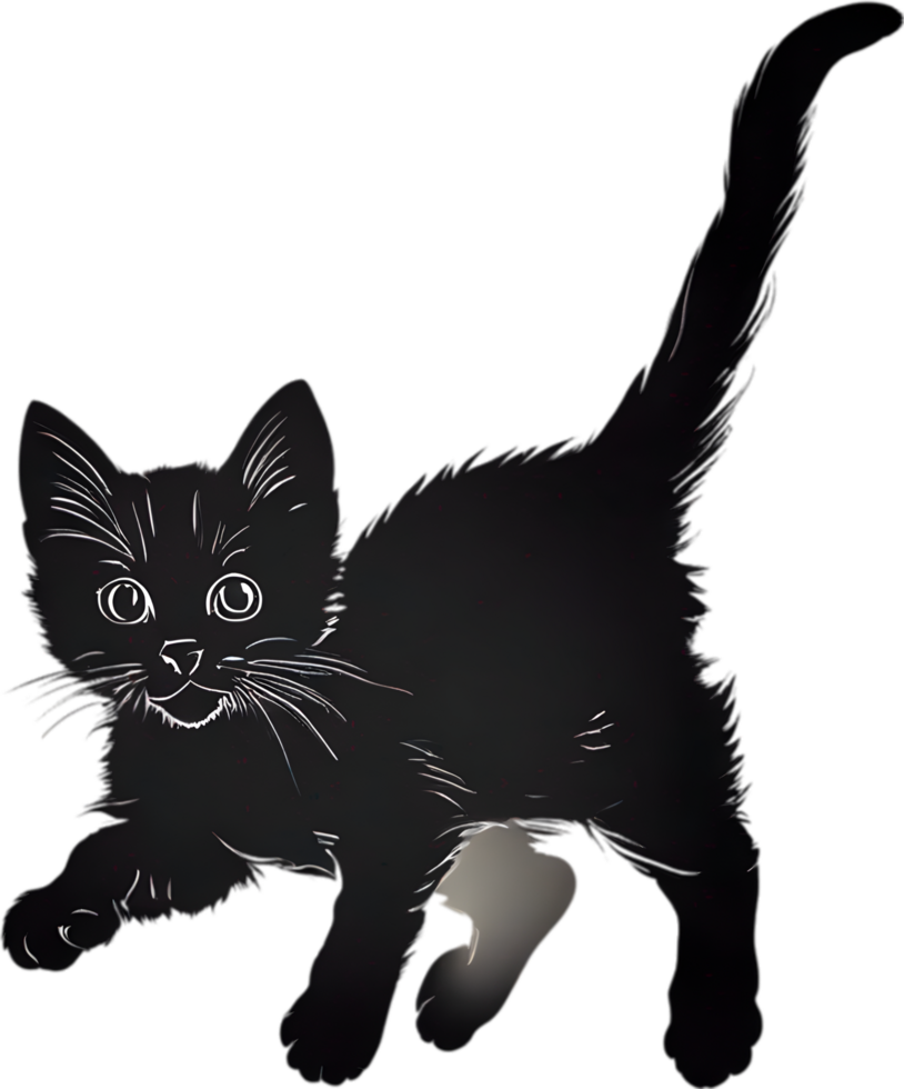 Close-up painting of a cute kitten. Ai Generate png