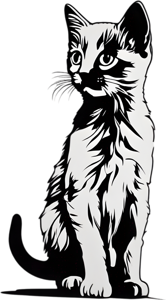 Close-up painting of a cute kitten. Ai Generate png