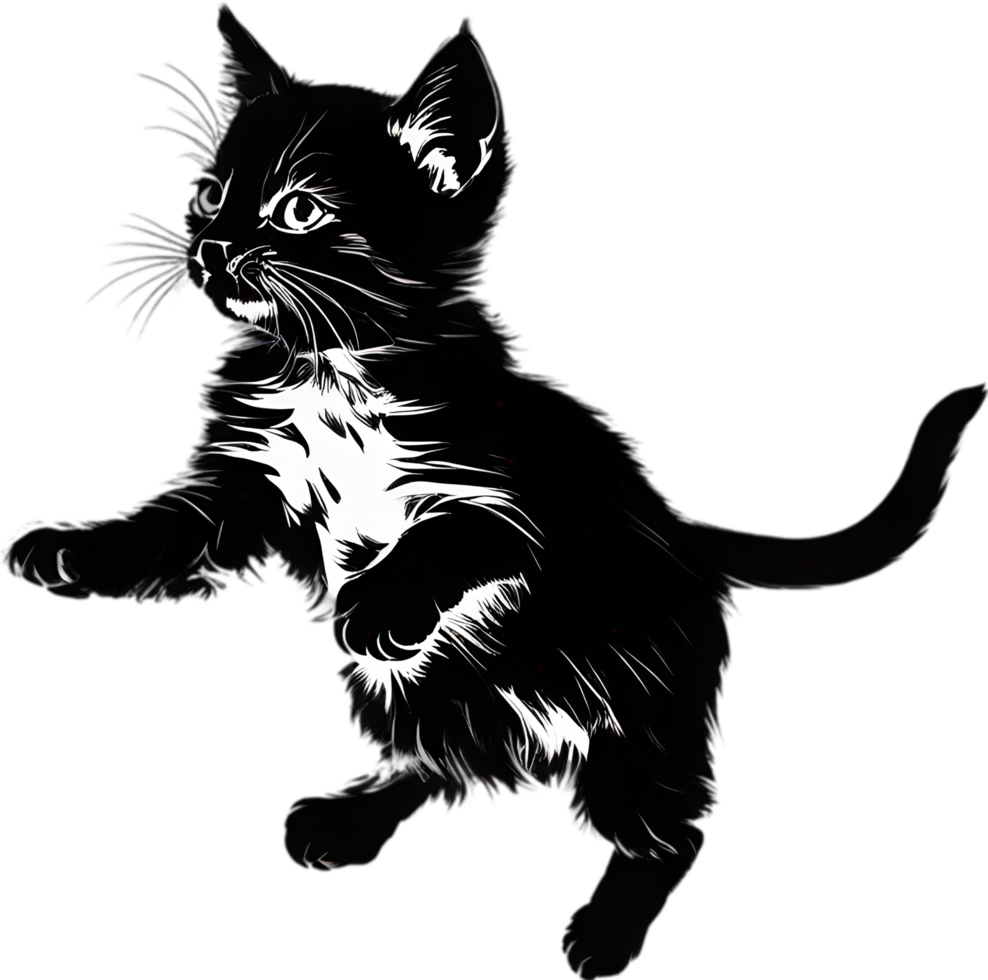 Close-up painting of a cute kitten. Ai Generate png