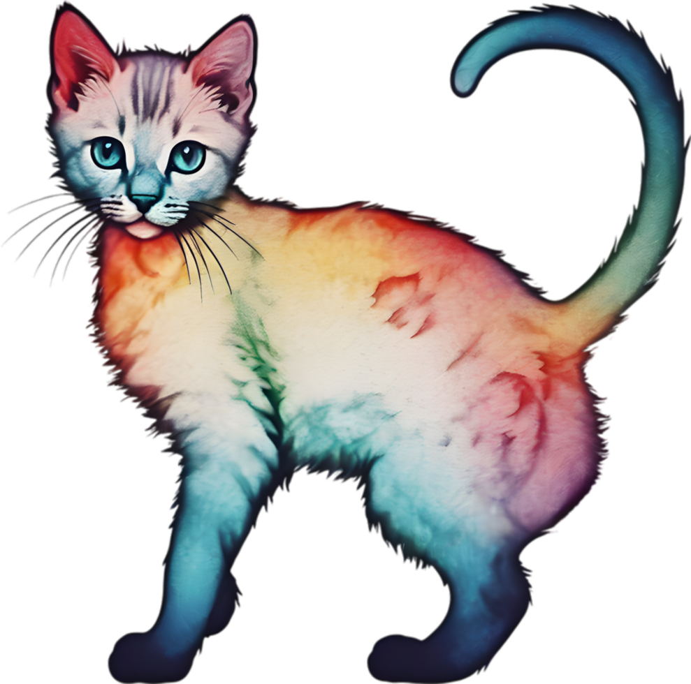 Close-up painting of a cute kitten. Ai Generate png