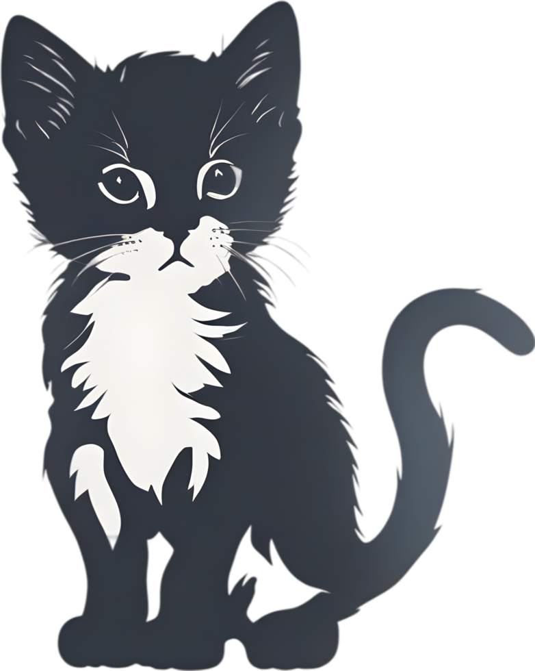 Close-up painting of a cute kitten. Ai Generate png