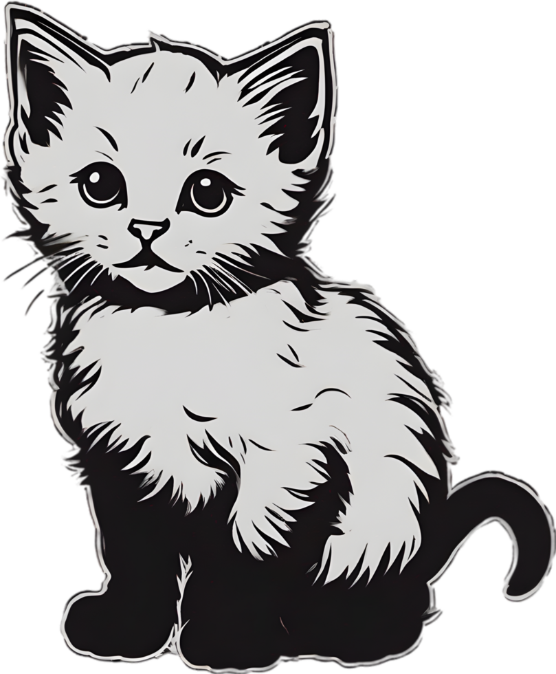 Close-up painting of a cute kitten. Ai Generate png