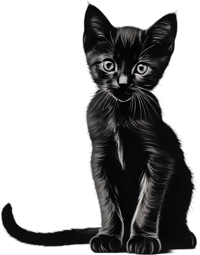 Close-up painting of a cute kitten. Ai Generate png