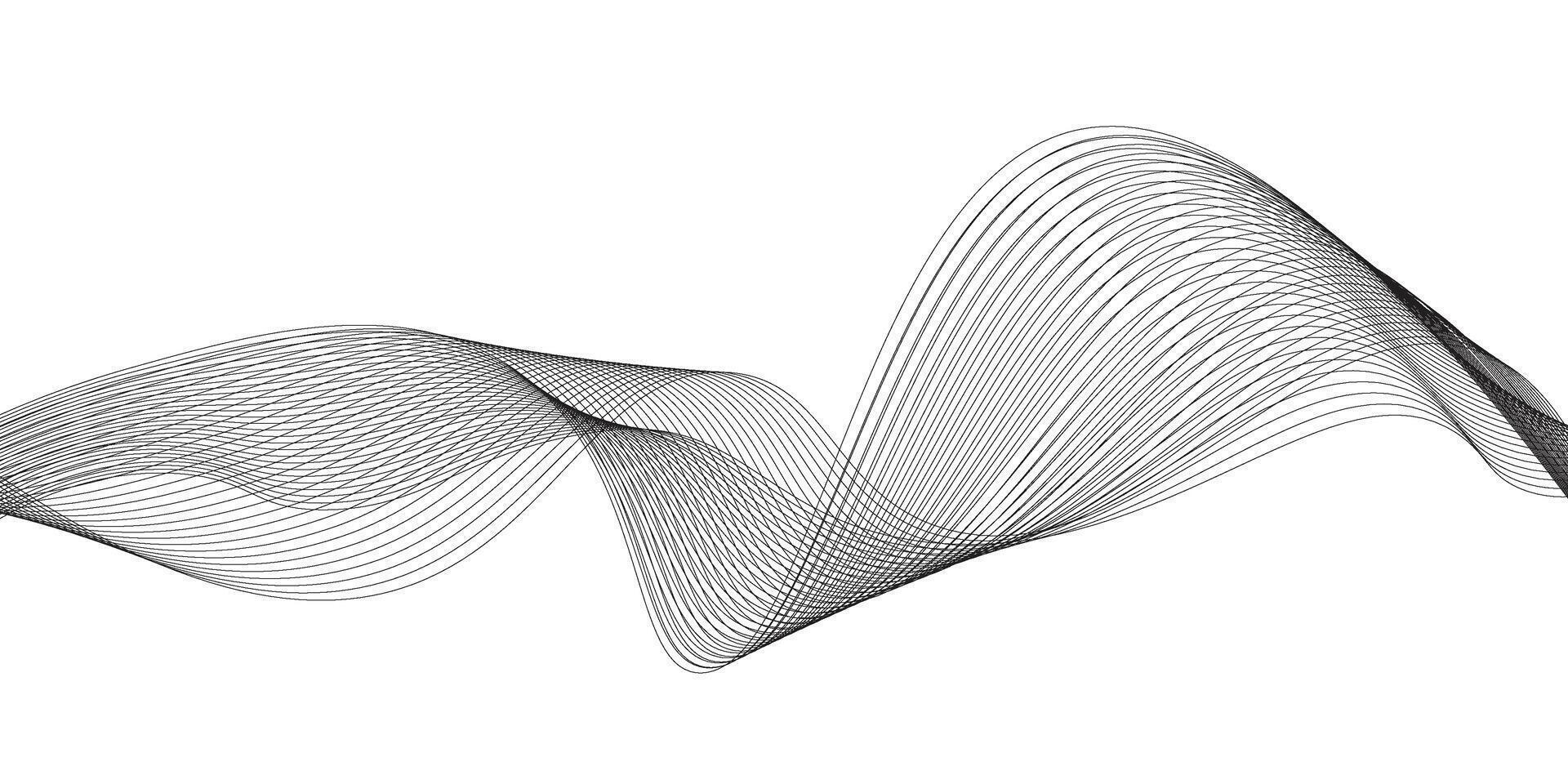 moderno ola línea antecedentes. resumen fluido línea patrones. negro líneas en blanco antecedentes. ondulado rayas en blanco aislado antecedentes. vector