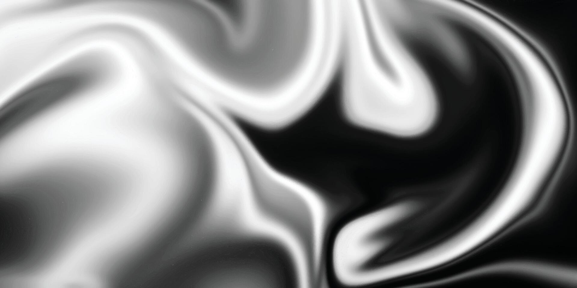 Abstract flowing liquid curve line. Silver black metallic. Modern fluid background. Beautiful Marbling liquify. Black and silver background. vector