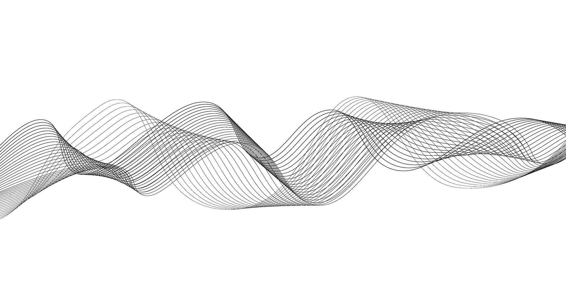 moderno ola línea antecedentes. resumen fluido línea patrones. negro líneas en blanco antecedentes. ondulado rayas en blanco aislado antecedentes. vector