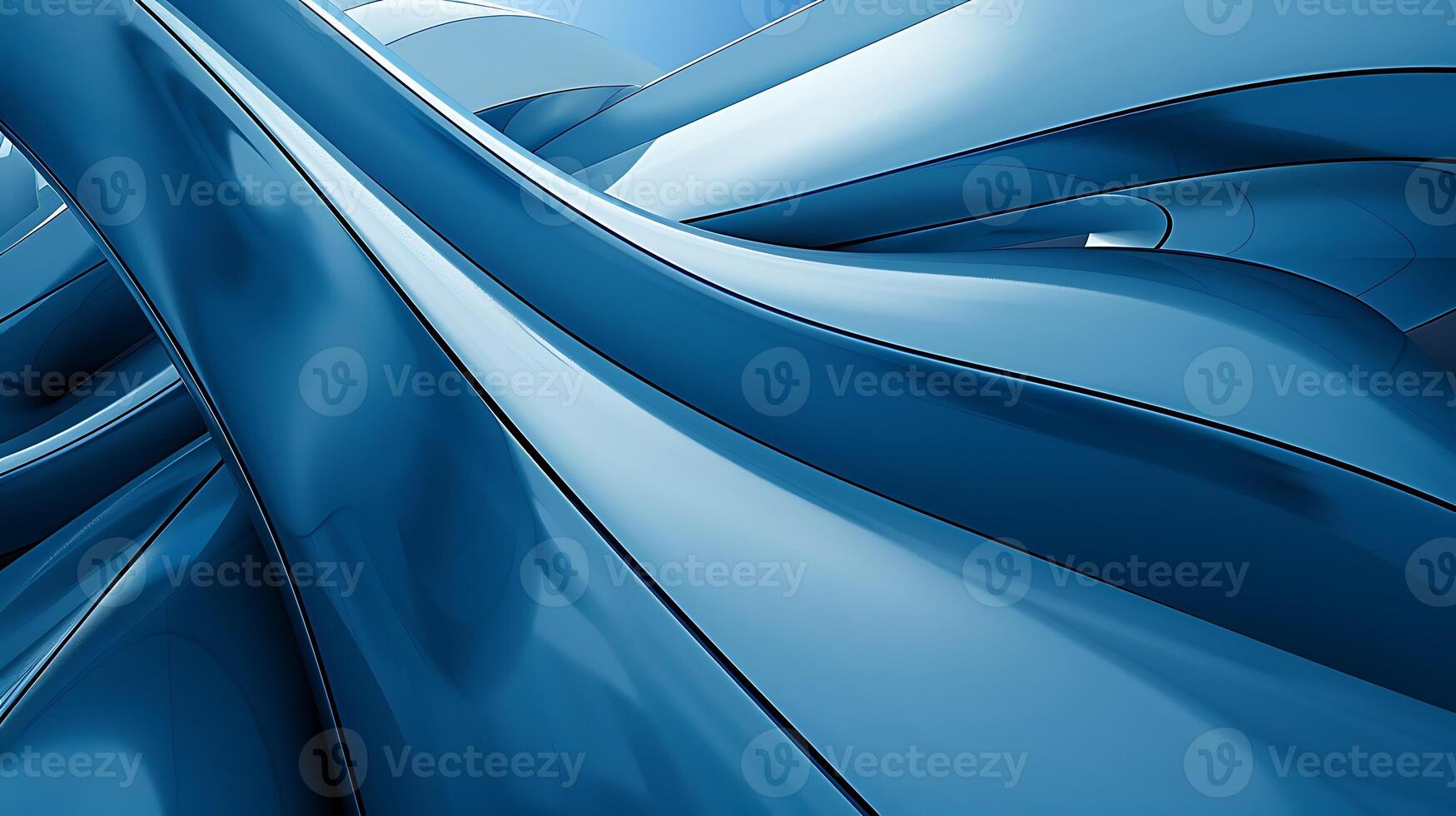 The blue background is curved, in the style of precisionist style photo