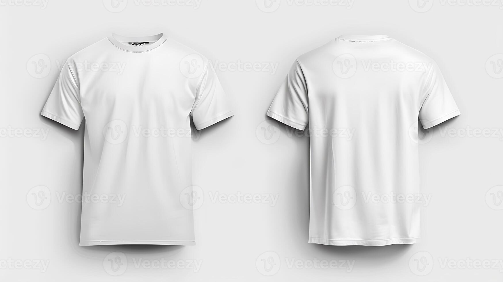 White T-Shirt front and back, Mockup template for design print , photo