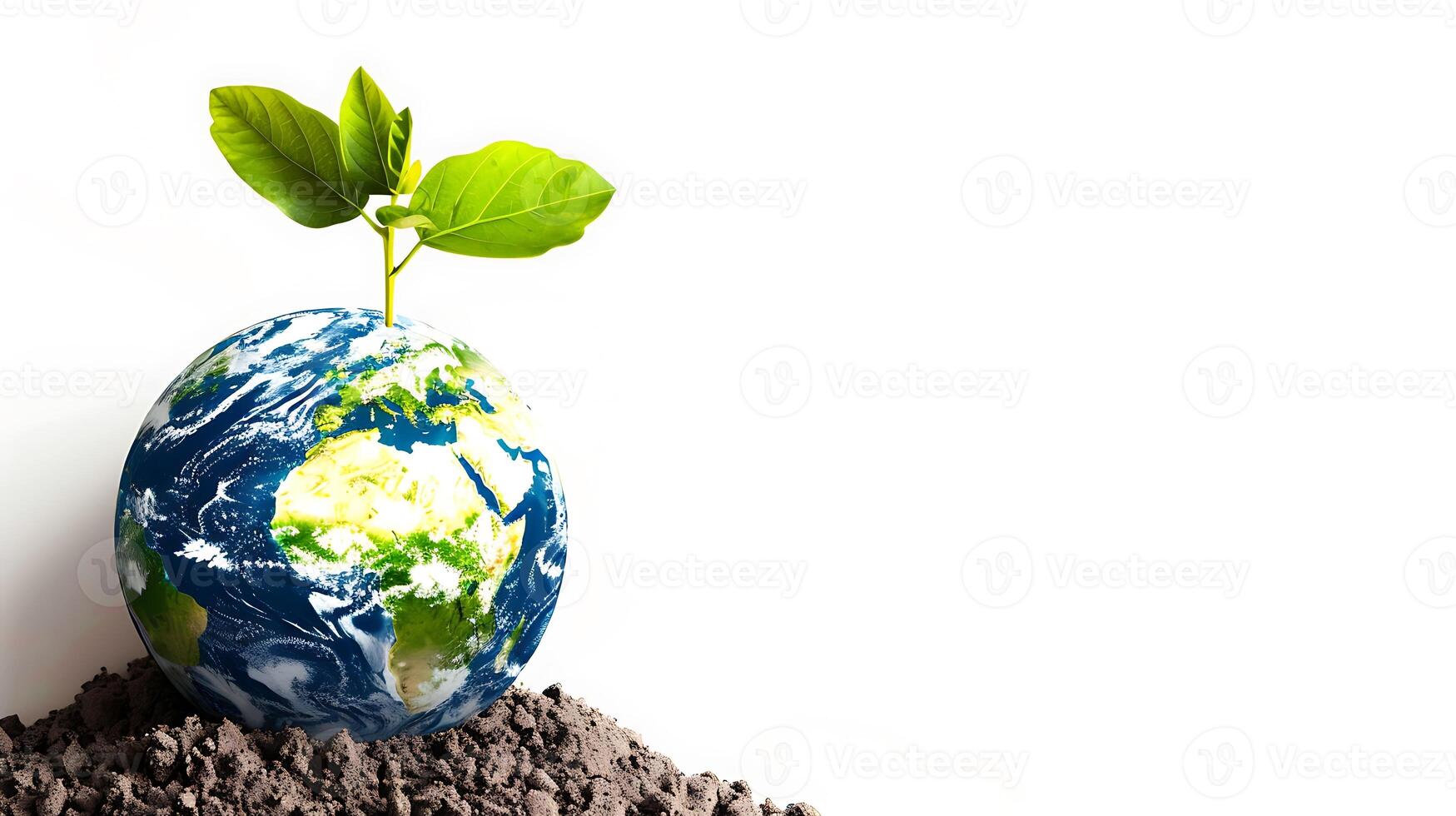3d render Earth day poster white background photo