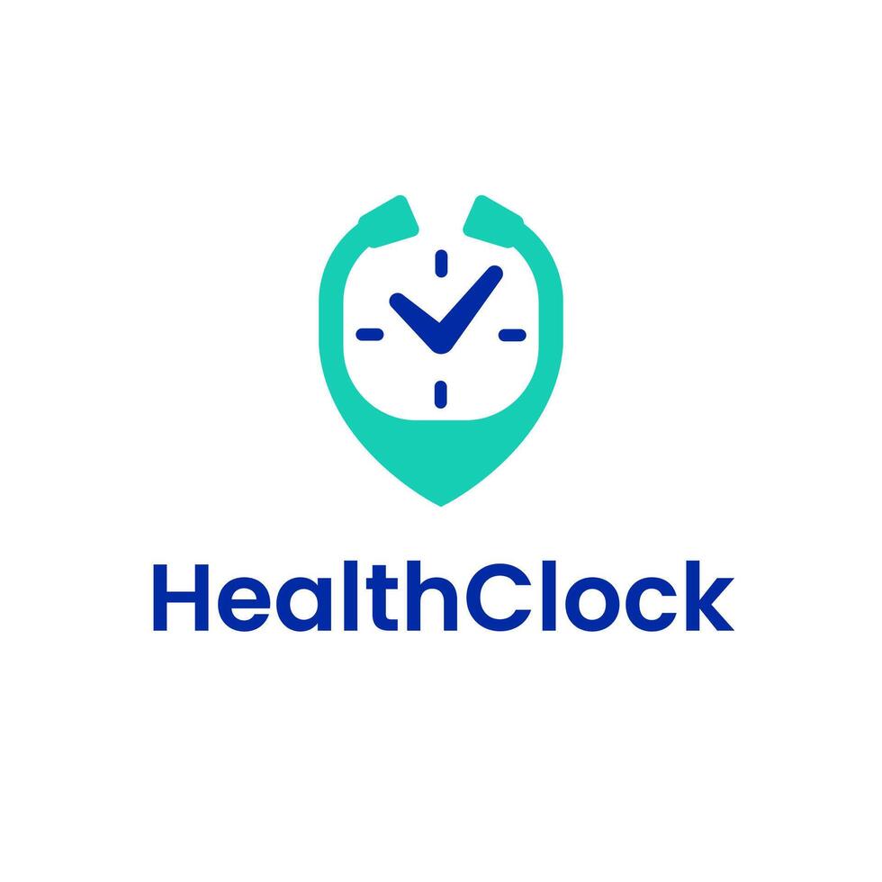 Health Care Time Clock Location Map Logo vector